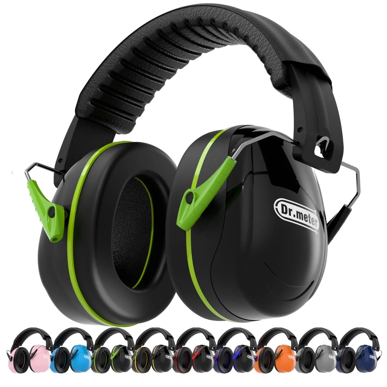 Dr.meter Noise Cancelling Earmuffs for Gun Range, 31dB SNR Hearing Protection, Black Purple — Z Black Green