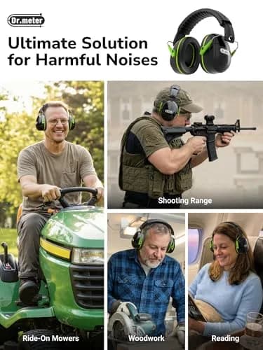 Dr.meter Hearing Protection Earmuffs 31dB SNR Noise Reduction with Adjustable Headband | Foldable & Portable for Adults & Kids thumbnail 6