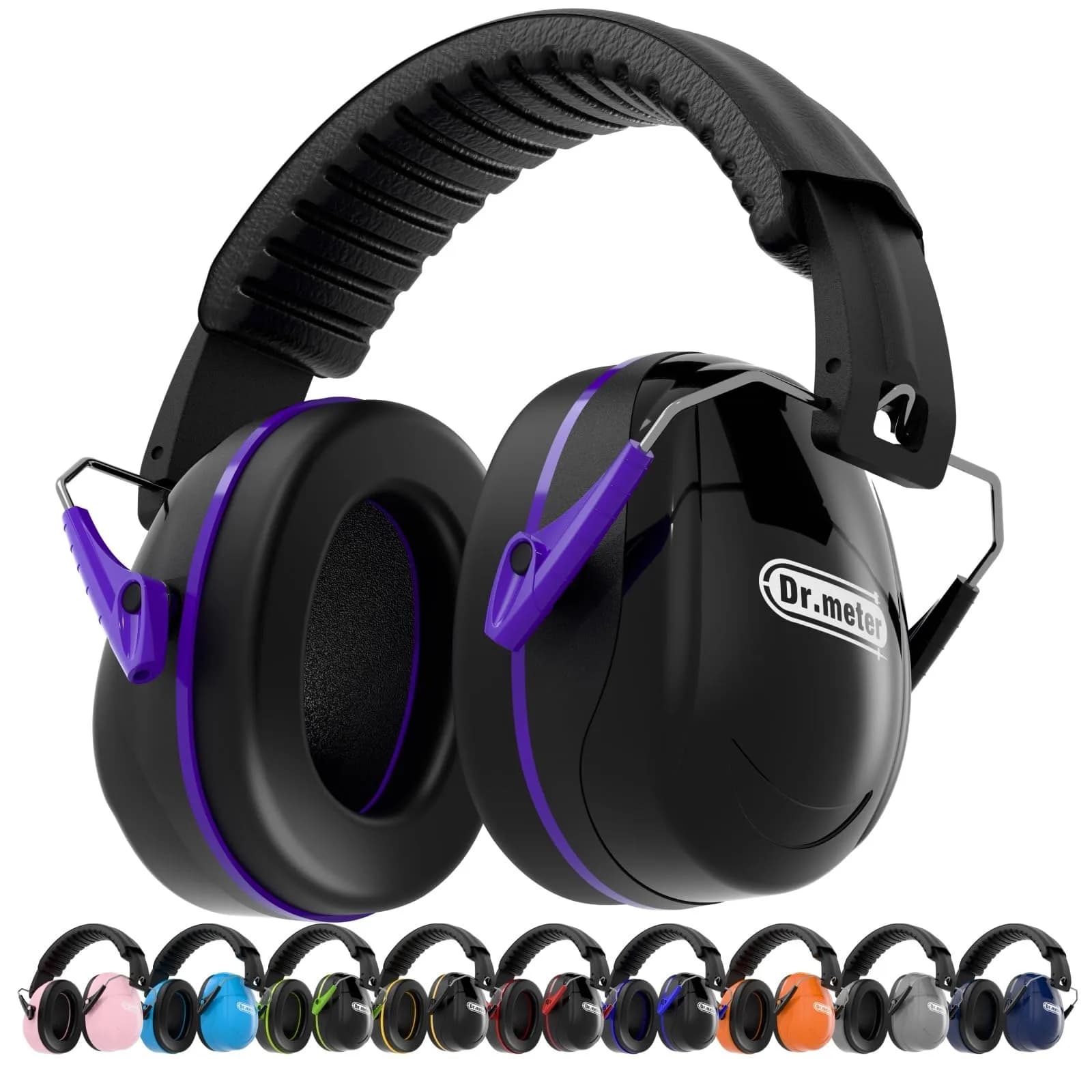 Dr.meter Noise Cancelling Earmuffs for Gun Range, 31dB SNR Hearing Protection, Black Purple - main product image