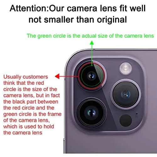 Perzework OEM Back Rear Camera Lens Glass Replacement for iPhone 14 Pro & Max | Sapphire Glass, Complete Kit thumbnail 6