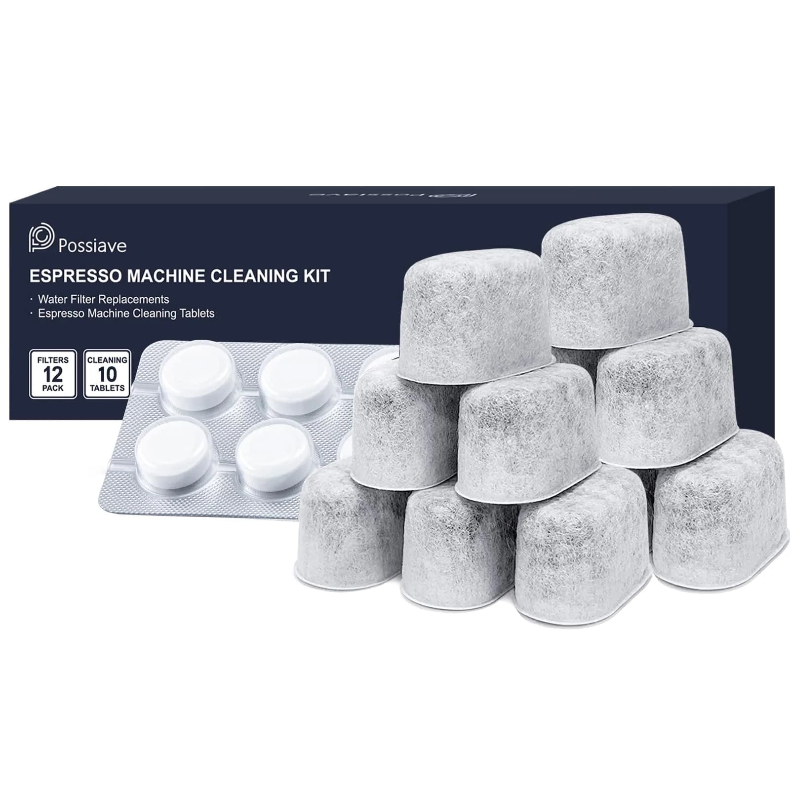 possiave 12-Pack Water Filters & 10-Pack Cleaning Tablets for Breville Machines | For Barista Express, Oracle & More - view 8