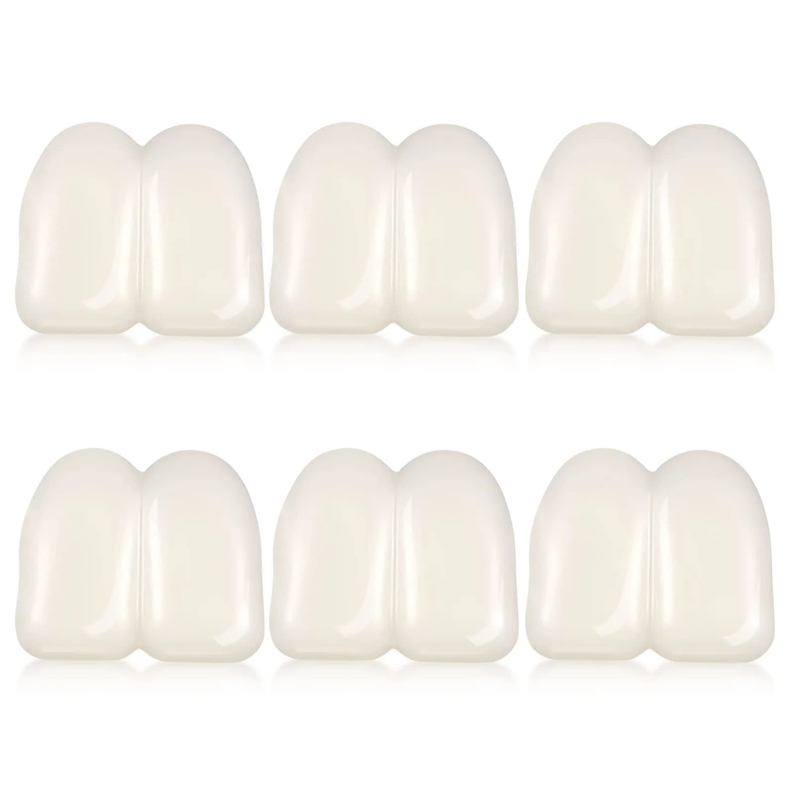 LEIFIDE Fake Buck Teeth Caps 1.7 x 2 cm (0.67 x 0.79 inches) | Realistic White Resin Fangs for Halloween Cosplay — White