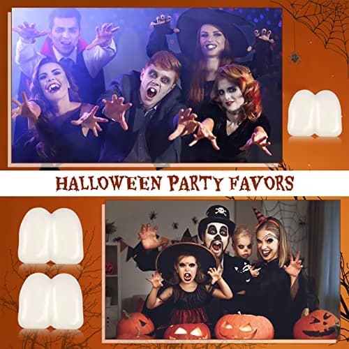 LEIFIDE Fake Buck Teeth Caps 1.7 x 2 cm (0.67 x 0.79 inches) | Realistic White Resin Fangs for Halloween Cosplay thumbnail 6