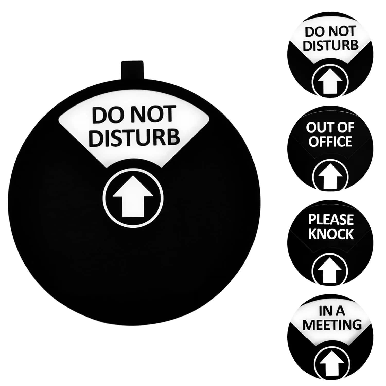 Kichwit Privacy Sign for Office, Do Not Disturb, Out of Office, Please Knock, In a Meeting (Black&White, 5 inch) - view 2