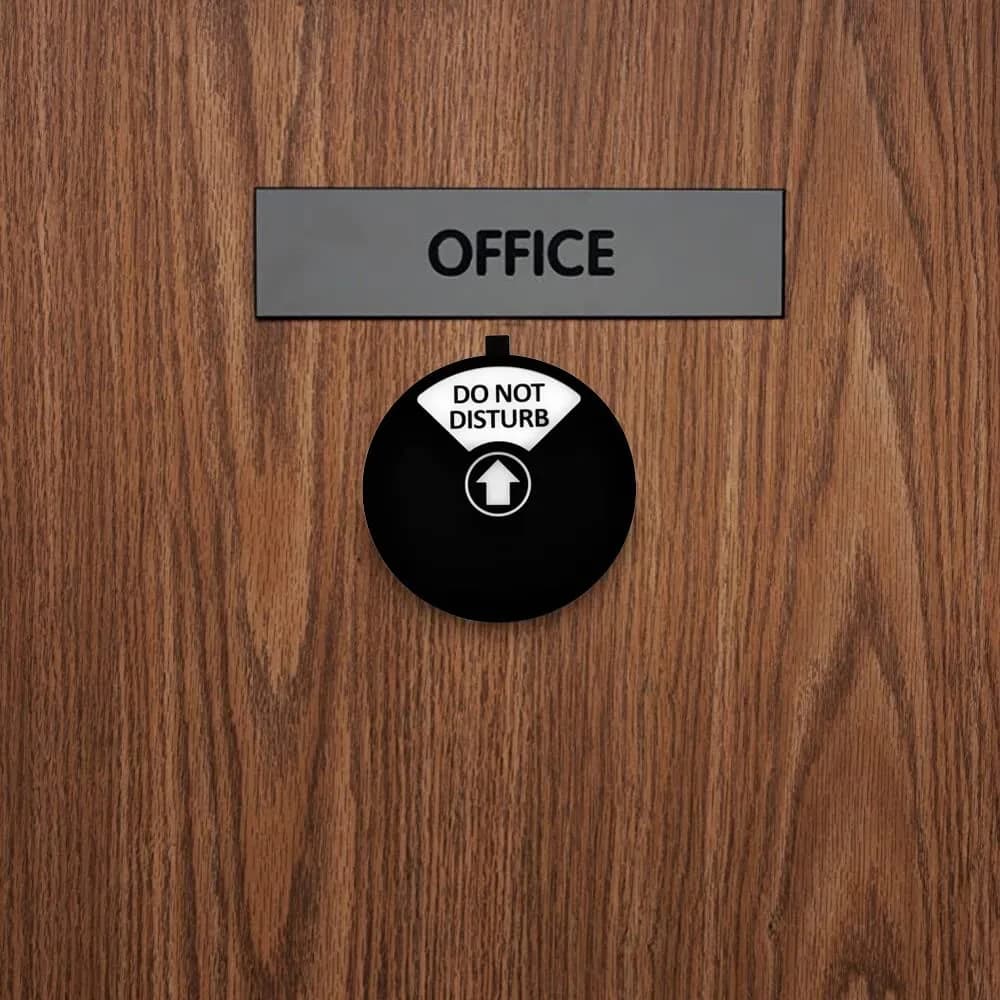 Kichwit Privacy Sign for Office, Do Not Disturb, Out of Office, Please Knock, In a Meeting (Black&White, 5 inch) - view 4