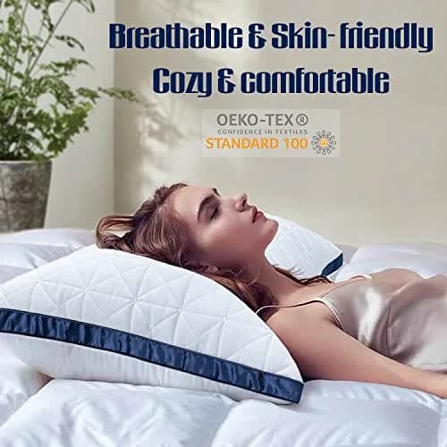 Slybear Cooling Hotel Luxury Bed Pillows Set of 2, Standard Size 48cm x 64cm (19" x 25") | Oeko-Tex Certified thumbnail 5