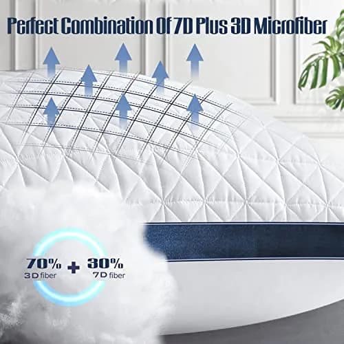 Slybear Cooling Hotel Luxury Bed Pillows Set of 2, Standard Size 48cm x 64cm (19" x 25") | Oeko-Tex Certified thumbnail 2