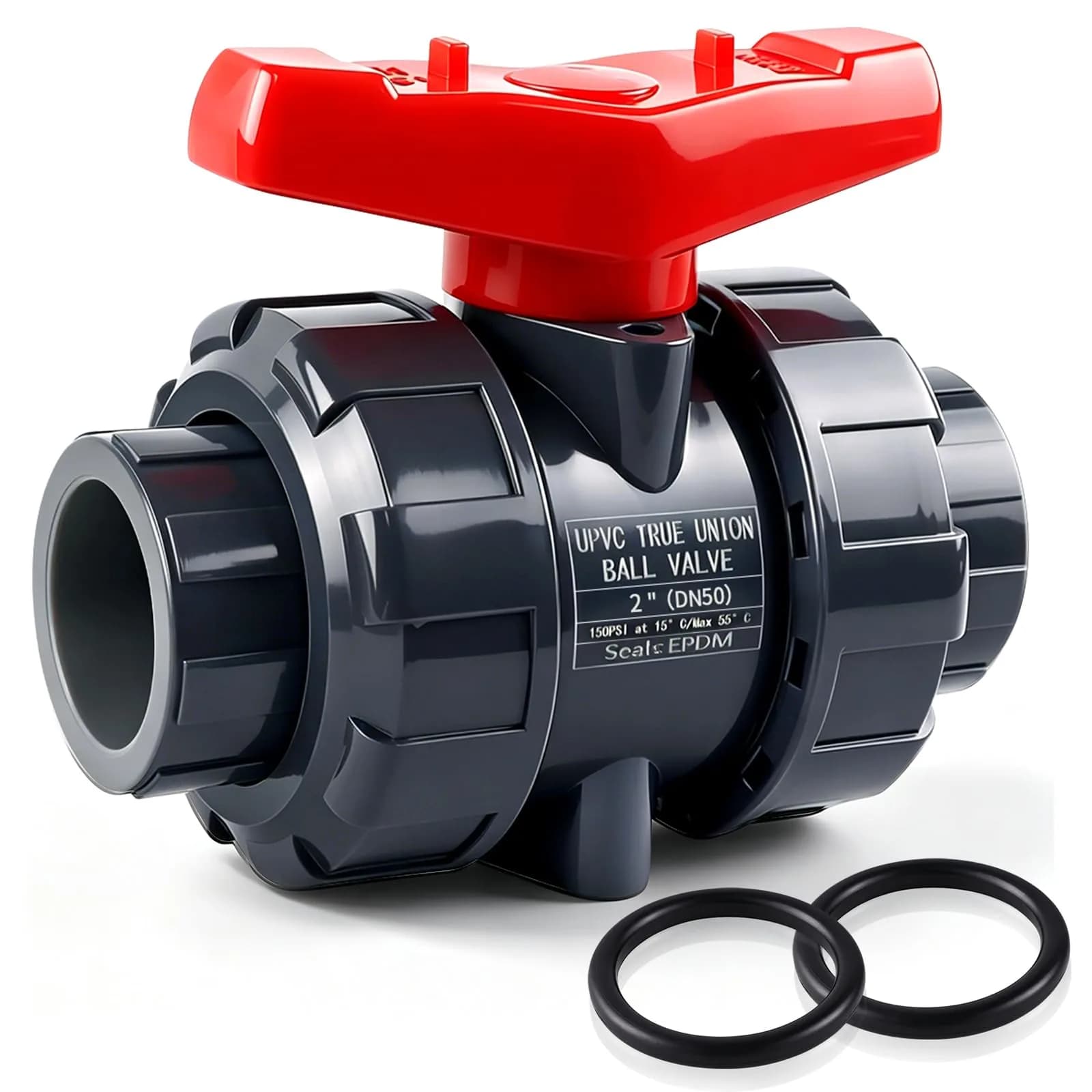 Boltigen 2 Inch PVC True Union Ball Valve | Full Port 150 PSI Water System Valve