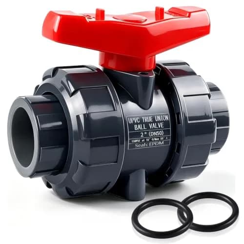 Boltigen 2 Inch PVC True Union Ball Valve | Full Port 150 PSI Water System Valve thumbnail 1