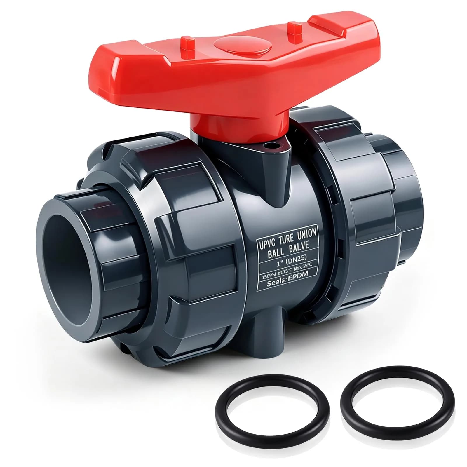 Boltigen PVC Union Ball Valve 1 Inch (25mm) Full Port for Water Systems | True Union Design - main product image