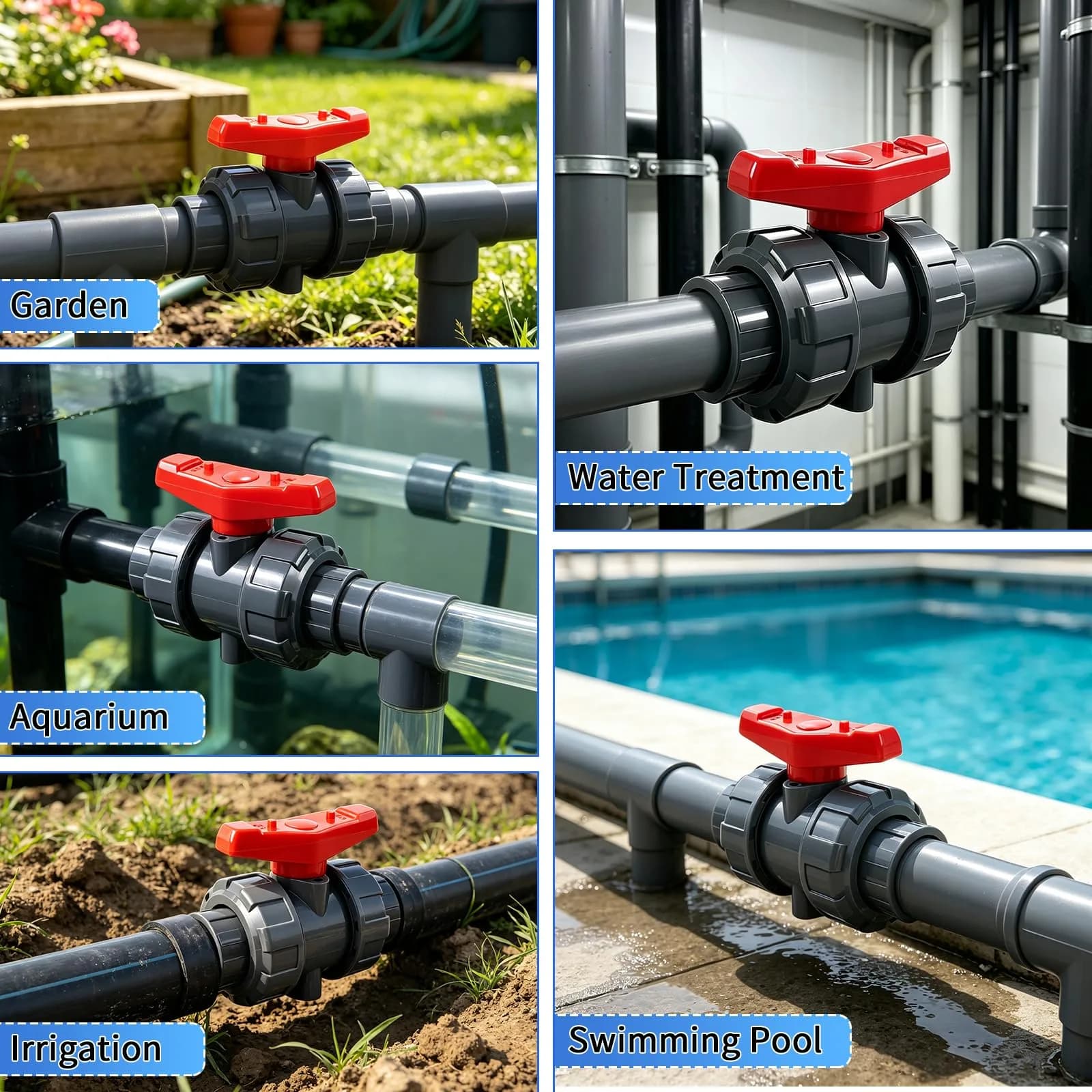 Boltigen PVC Union Ball Valve 1 Inch (25mm) Full Port for Water Systems | True Union Design - view 8