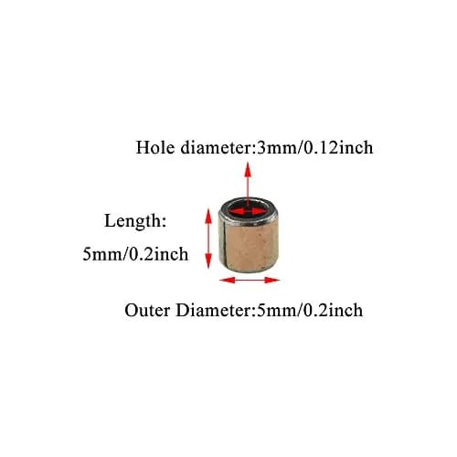 Acoeitl Steel Sleeve Bushing Bearing 3mm Bore x 5mm OD x 5mm Length Bronze No Oil Tight Fit (70-120 chars) thumbnail 2