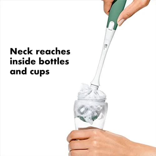 OXO Tot Bottle Brush with Nipple Cleaner and Stand, Sage | BPA-Free, Top-Rack Dishwasher Safe thumbnail 4