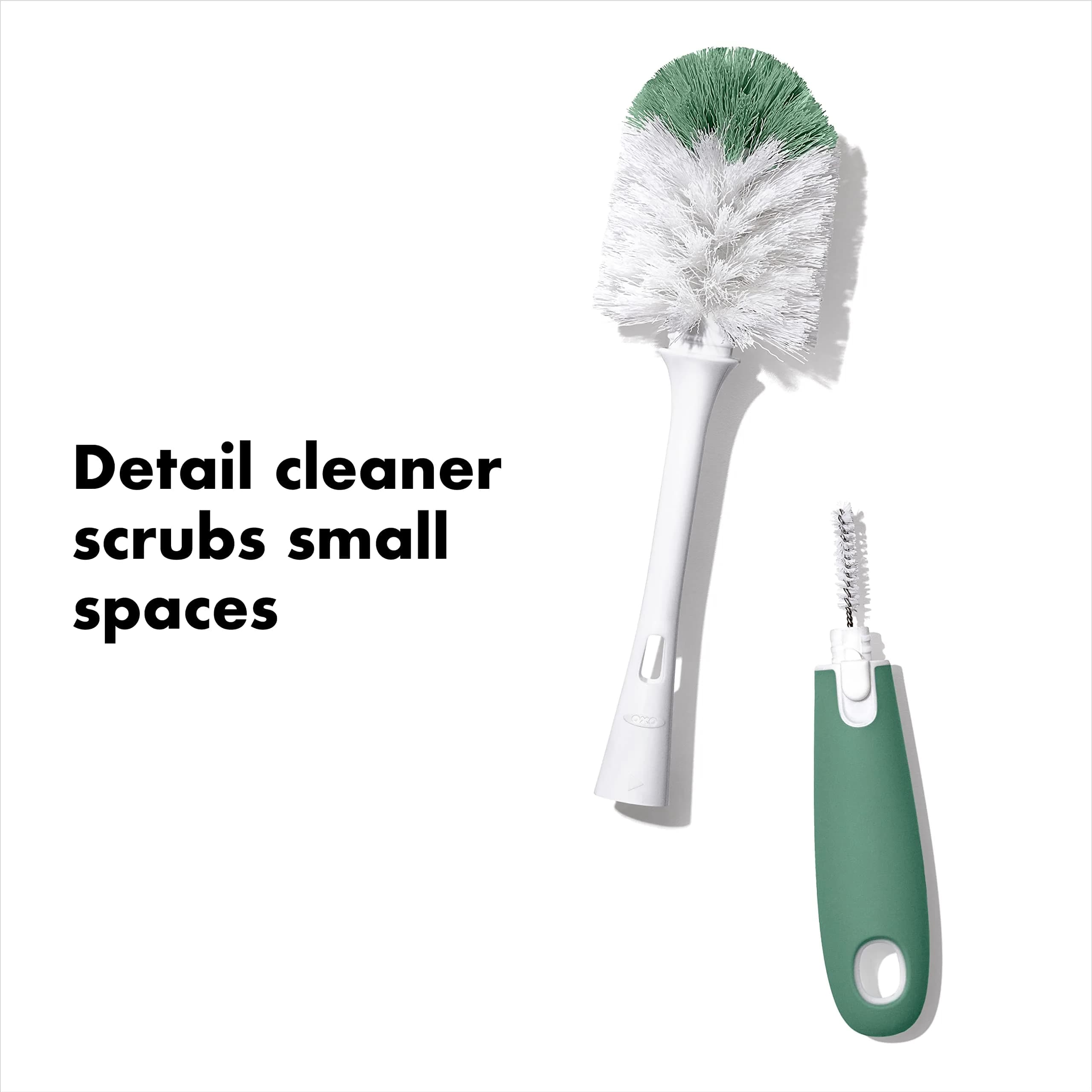 OXO Tot Bottle Brush with Nipple Cleaner and Stand, Sage | BPA-Free, Top-Rack Dishwasher Safe - view 3