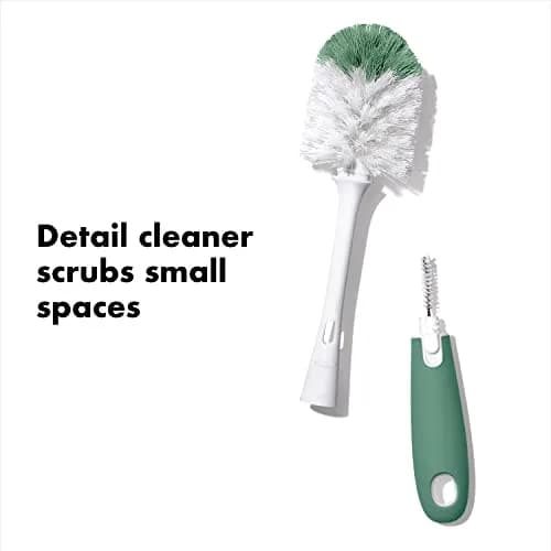 OXO Tot Bottle Brush with Nipple Cleaner and Stand, Sage | BPA-Free, Top-Rack Dishwasher Safe thumbnail 3