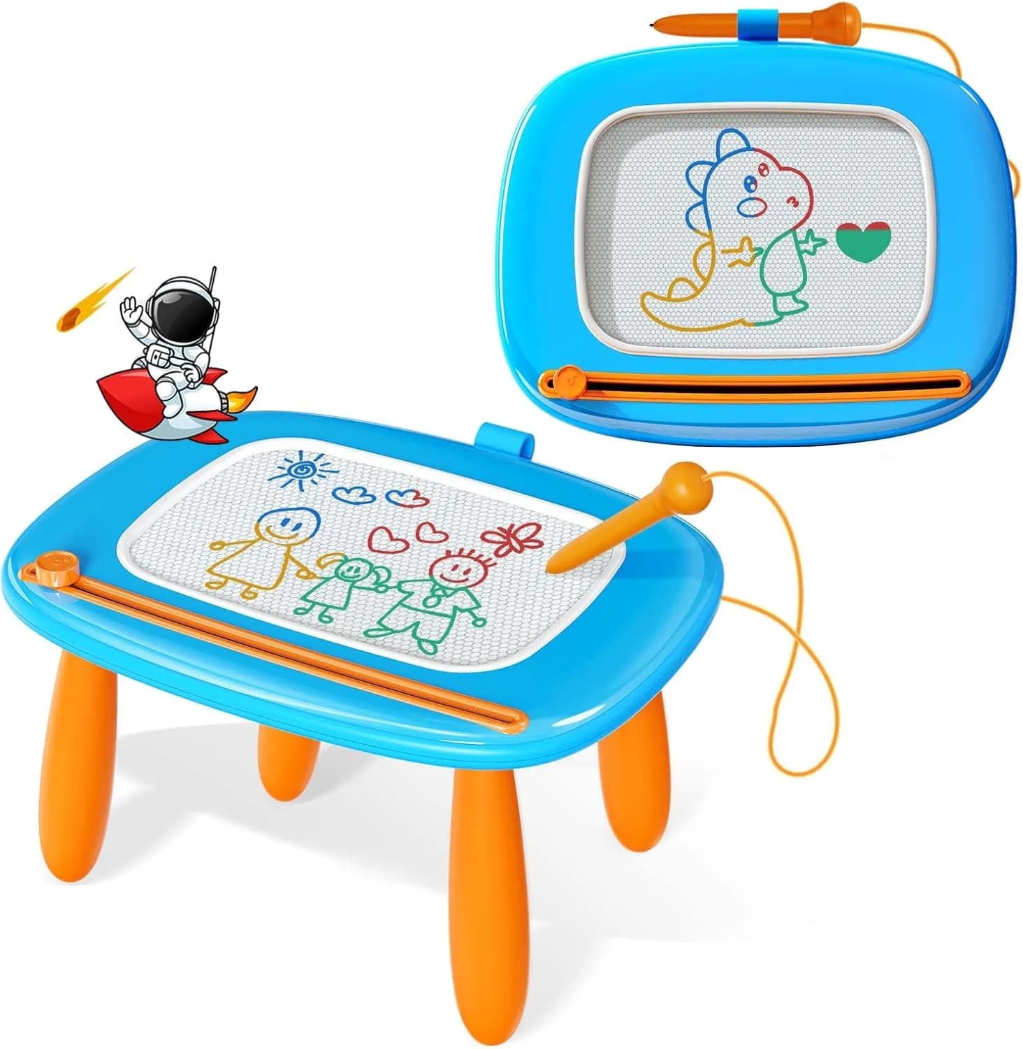 Kikidex Magnetic Drawing Board, Toddler Toys for 1-3 Year Olds, Light Blue | Mess-Free Doodle Pad with Legs - main product image