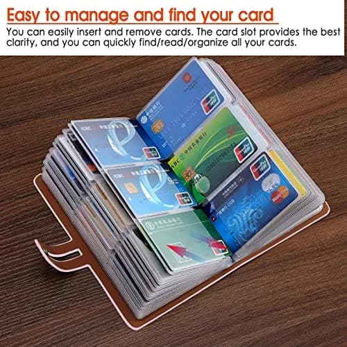 Angimi Leather Business Card Organizer, RFID Blocking, Pink | Holds 96 Cards, Compact & Durable thumbnail 5