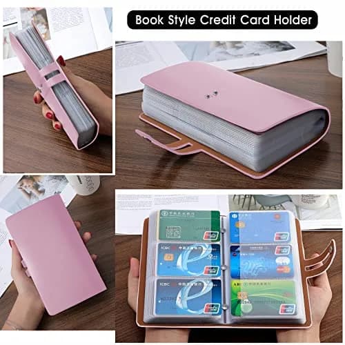 Angimi Leather Business Card Organizer, RFID Blocking, Pink | Holds 96 Cards, Compact & Durable thumbnail 6