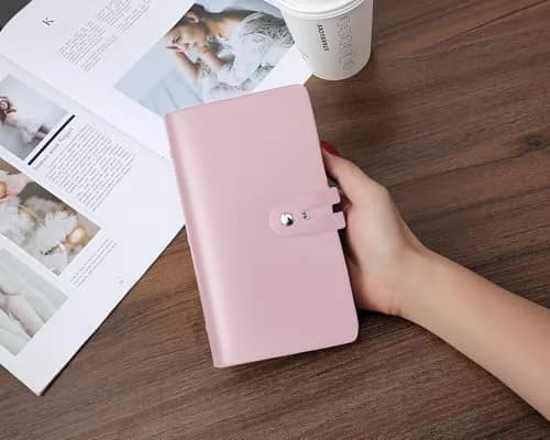 Angimi Leather Business Card Organizer, RFID Blocking, Pink | Holds 96 Cards, Compact & Durable thumbnail 9