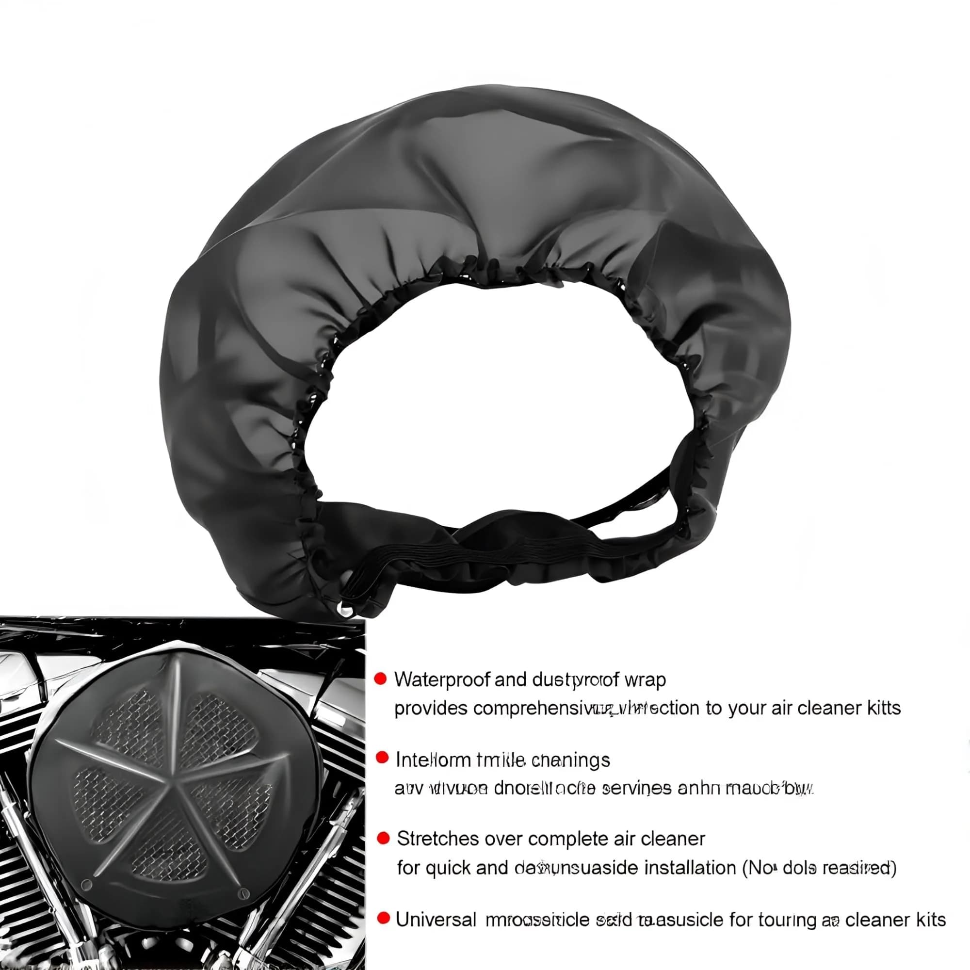 TCMI Motorcycle Waterproof Air Filter Rain Sock Cover for Harley Davidson Touring 15.2 cm (6 in) | Protects Air Cleaner Kits - view 7