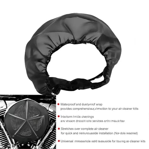 TCMI Motorcycle Waterproof Air Filter Rain Sock Cover for Harley Davidson Touring 15.2 cm (6 in) | Protects Air Cleaner Kits thumbnail 7