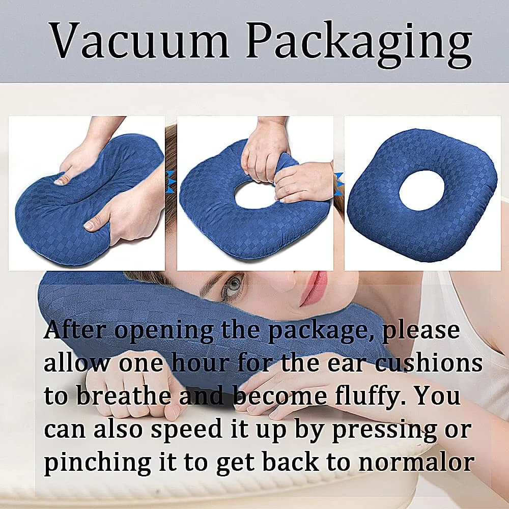 Wuronsa Ear Piercing Pillow with Hole for Cartilage Piercings, CNH Support | Adjustable Cotton Pillow for Side Sleepers - view 6