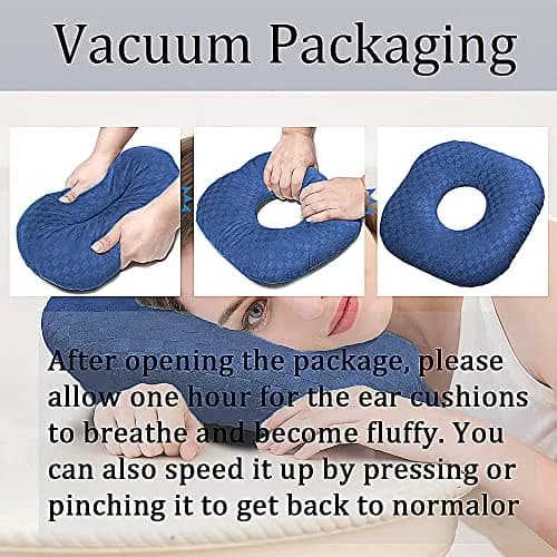 Wuronsa Ear Piercing Pillow with Hole for Cartilage Piercings, CNH Support | Adjustable Cotton Pillow for Side Sleepers thumbnail 6