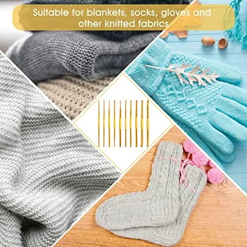Cobee Crochet Hooks 10 Pcs Double End Aluminum Gold | Ergonomic & Travel-Friendly (70-120 chars) thumbnail 4