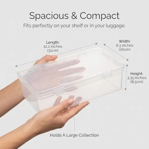 NMII Plastic Bangle Storage Box with 4 Adjustable Rods 31cm x 16cm x 8.5cm | Multipurpose Jewellery Organizer for Travel thumbnail 5