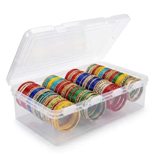 NMII Plastic Bangle Storage Box with 4 Adjustable Rods 31cm x 16cm x 8.5cm | Multipurpose Jewellery Organizer for Travel thumbnail 9