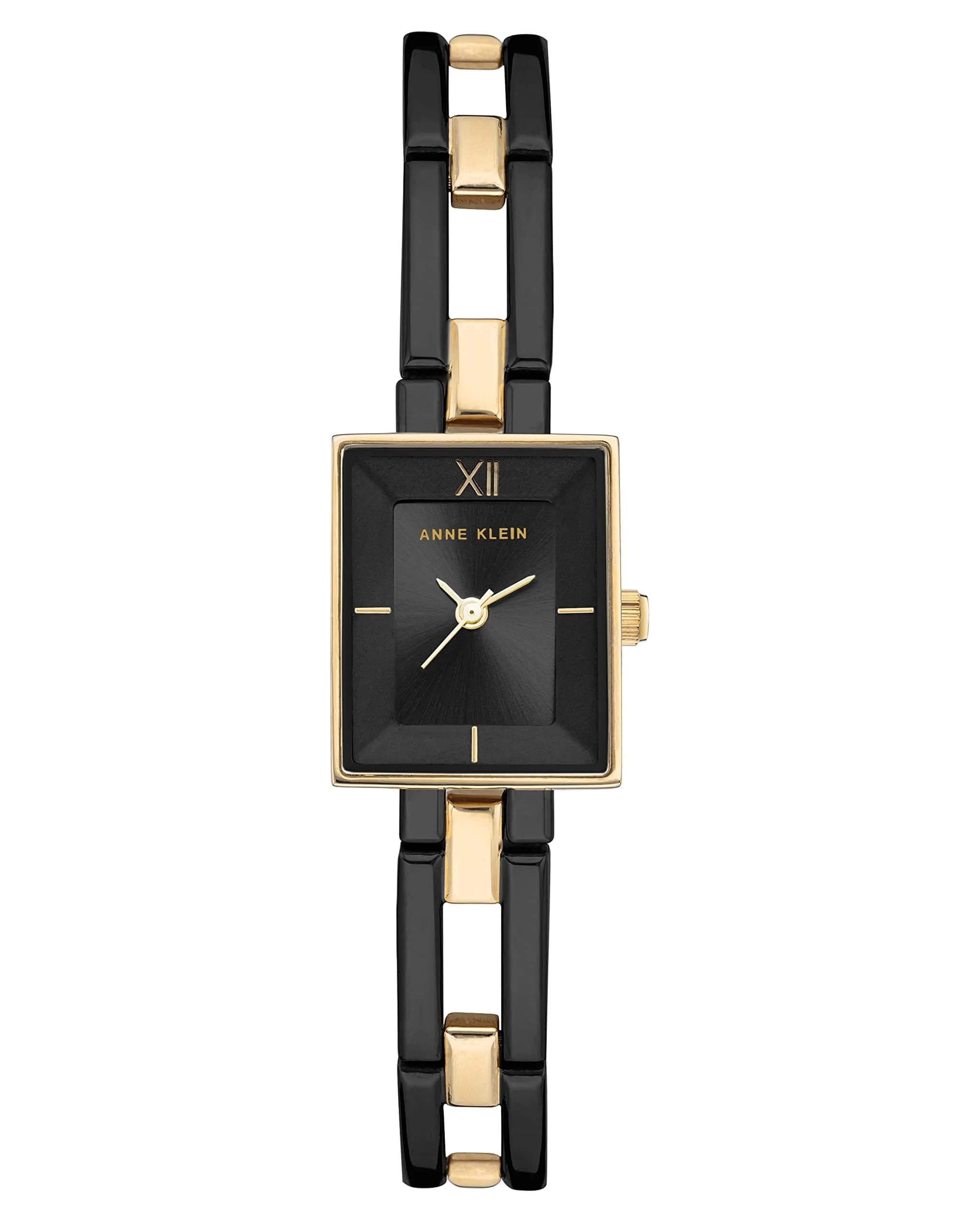 Anne Klein Women's Bracelet Watch 18mm Metal Case Black Dial Gold-Tone Open Bracelet