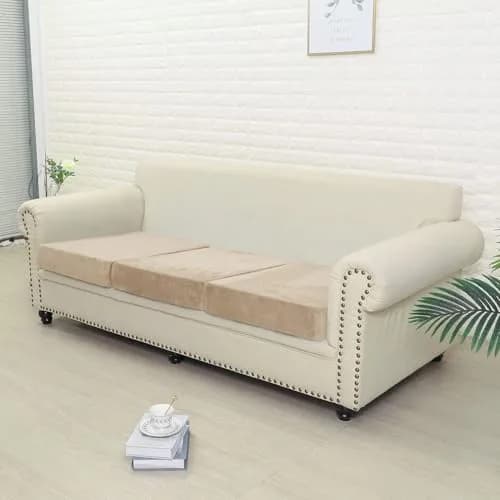Jonuiony Grey Stretch Velvet Single Seat Sofa Cover | Protects Furniture from Daily Wear thumbnail 6