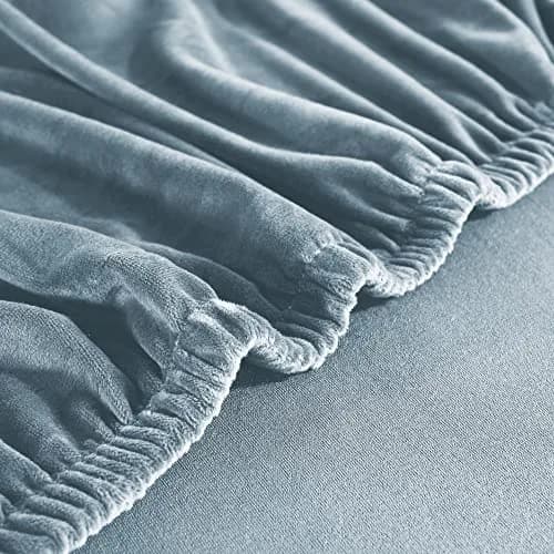 Jonuiony Wear-Resistant Universal Sofa Cover, Stretch Velvet, Light Blue | Full Sofa Protection (70-120 chars) thumbnail 8