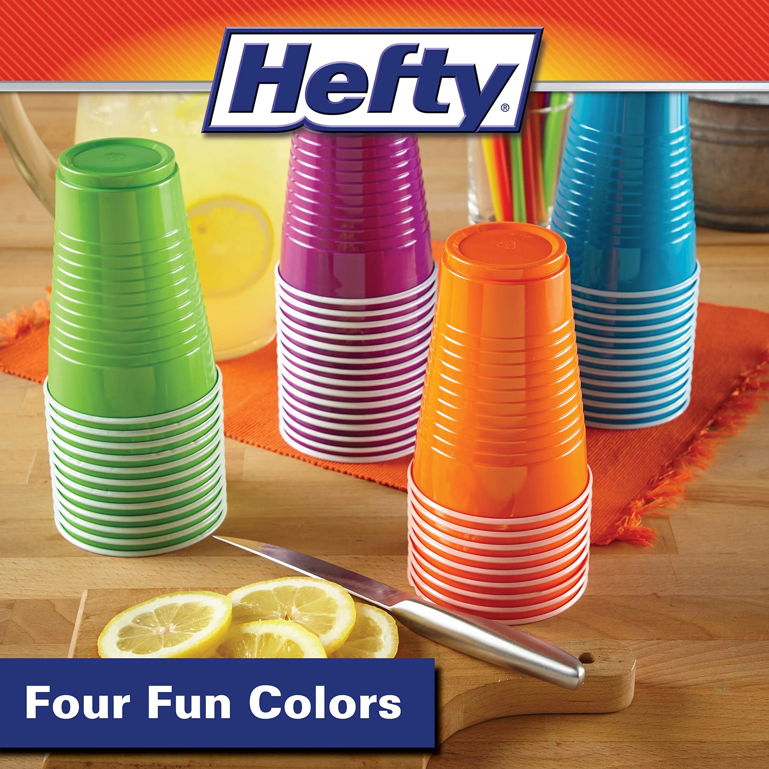 Hefty Assorted Color Plastic Cups, 16oz (473ml) 200 Count | USA Import Party Value Pack - view 4