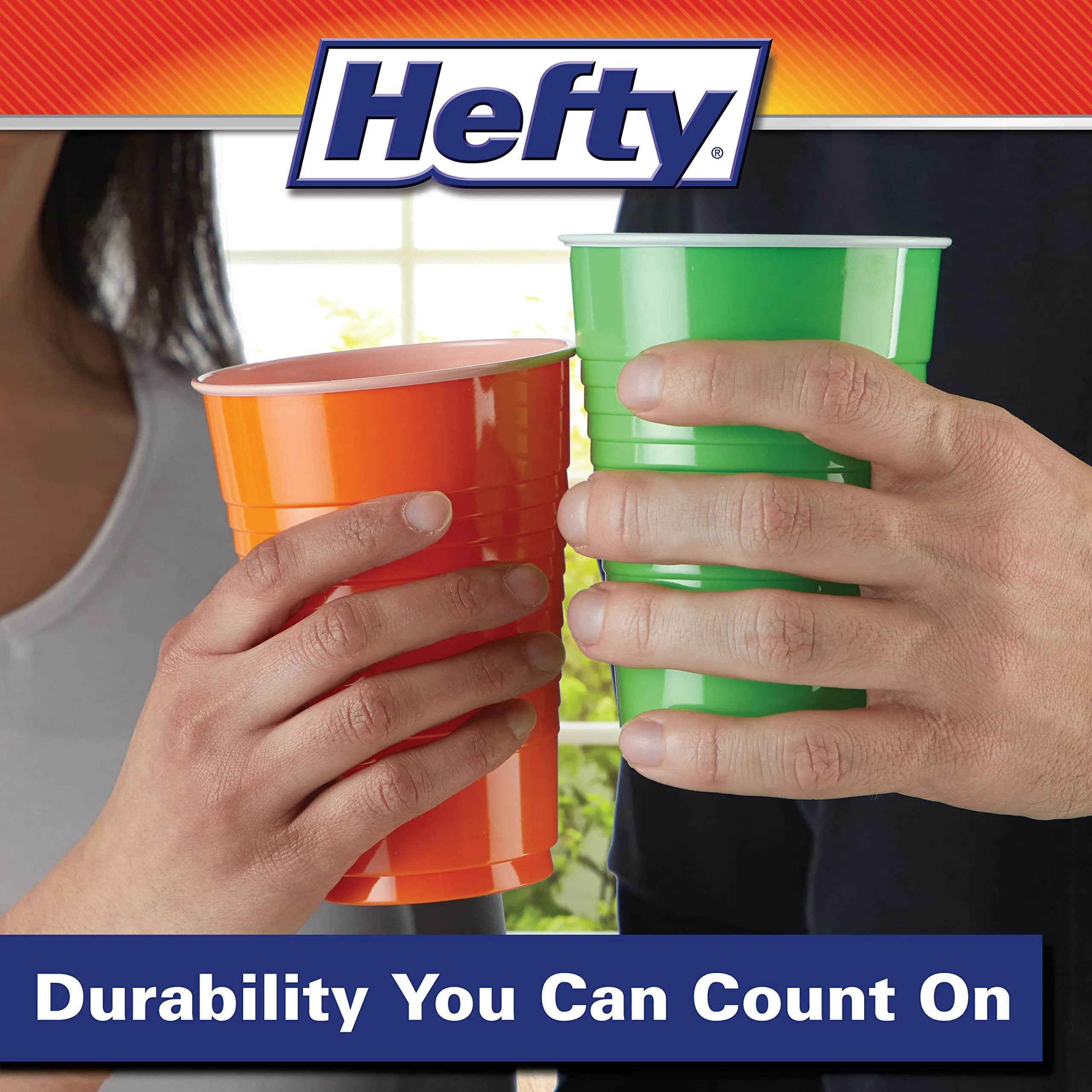 Hefty Assorted Color Plastic Cups, 16oz (473ml) 200 Count | USA Import Party Value Pack - view 5
