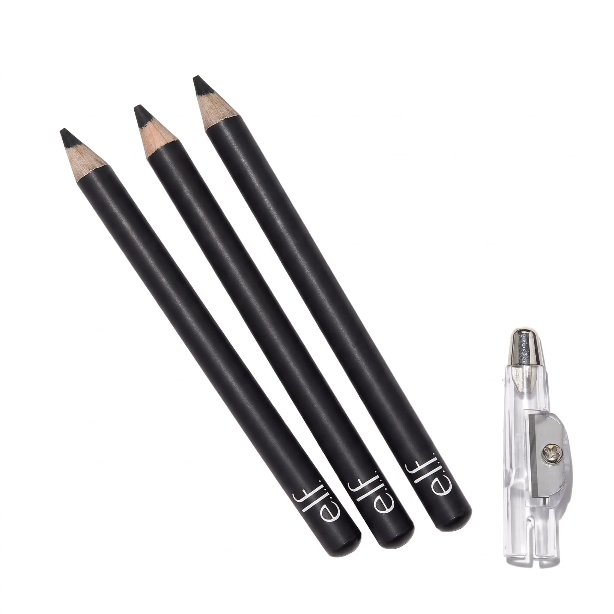 e.l.f. Satin Eyeliner Pencil, Smooth Glide, Black | Satin Finish, Built-In Sharpener, Vegan & Cruelty-Free — Black