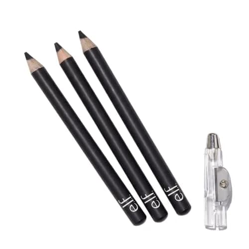 e.l.f. Satin Eyeliner Pencil with BuiltIn Sharpener, Black, 0.03 Oz (Pack of 3) | Precise, Smooth, Vegan thumbnail 1