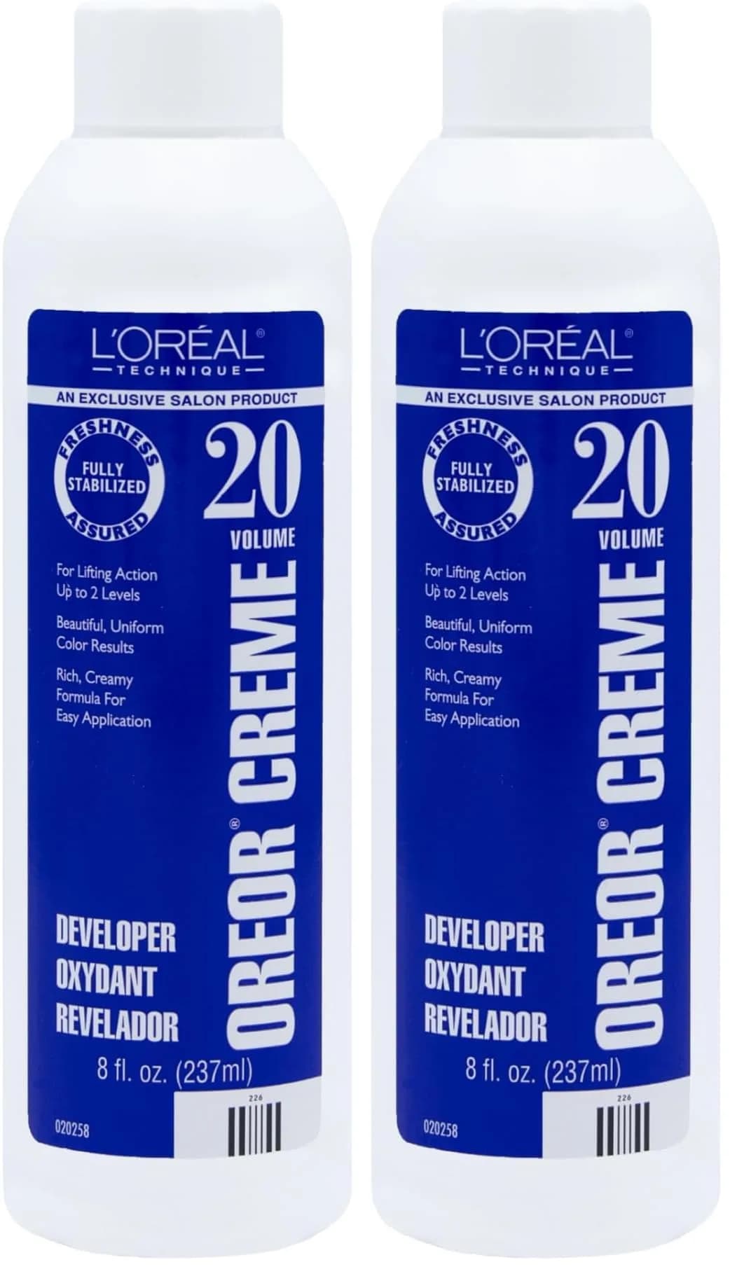 L'Oréal Technique Oreor 20 Volume Creme Developer, Pack of 2 (8 Fl Oz Each) - main product image