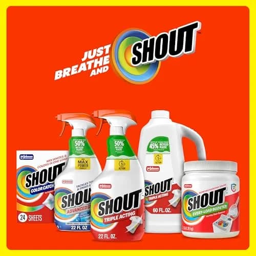 Shout Active Enzyme Laundry Stain Remover Spray 1.37 L (2 x 22 Fl Oz) | Triple-Acting Formula for 100+ Stains thumbnail 9