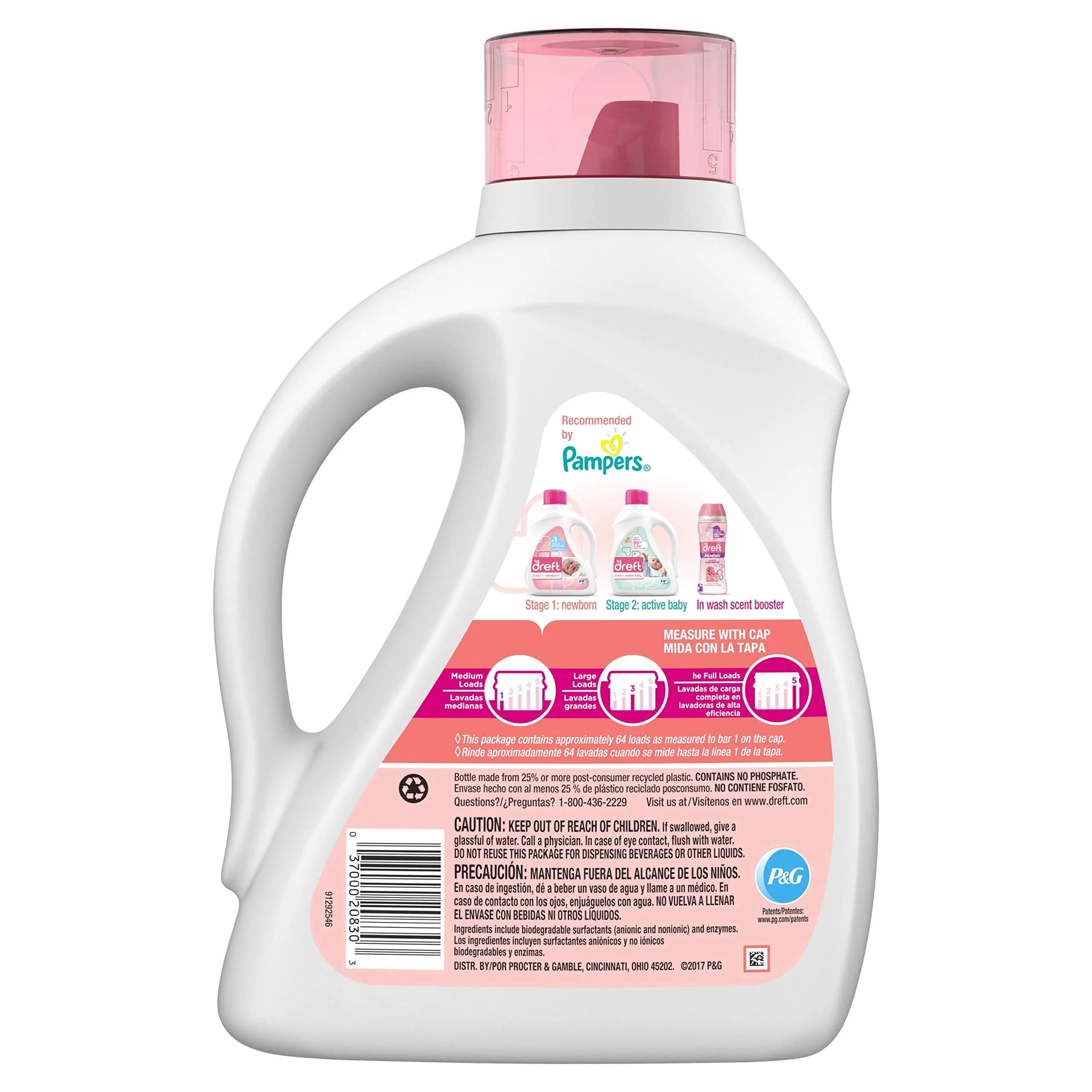 Dreft Liquid Laundry Detergent for Babies, Stage 1: Newborn, 168 fl oz (2x84 fl oz) | Pediatrician Recommended Gentle Clean - view 2