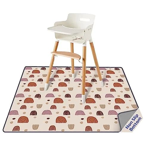 Blissful Diary Baby Splat Mat 128cm x 128cm (50.4 x 50.4 Inch) | Boho Rainbow Waterproof Floor Protector thumbnail 1