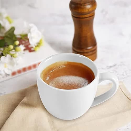homEdge White Porcelain Espresso Cups, 90ml (3 oz) Demitasse Mugs, Set of 6 | Modern Matte Finish thumbnail 2