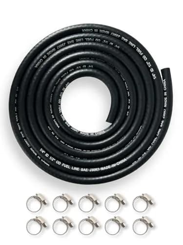 YAMAKATO 1/4 Inch ID 6FT NBR Fuel Line Hose SAE 30R7 with 10 Clamps | Reinforced Braided Hose for Small Engines thumbnail 1