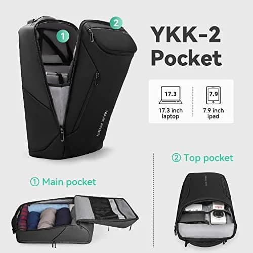 MARK RYDEN Business Backpack for Men, Waterproof High Tech Backpack with USB Charging Port, Fits 17.3 Inch Notebook | 30L Capacity thumbnail 2