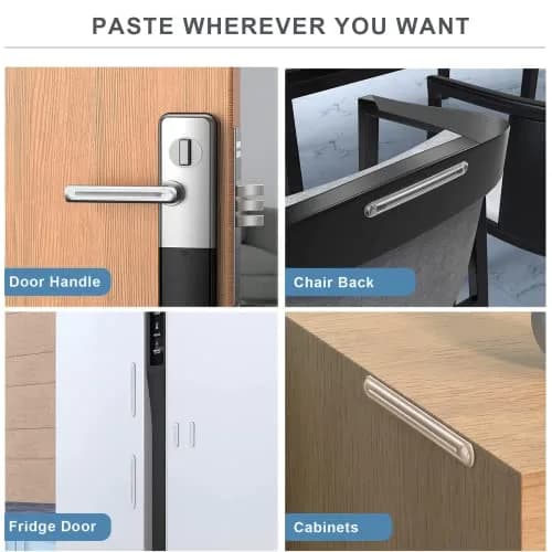 Uniticber Clear Furniture Bumpers, Adhesive Wall Pads, 4 Long | Impact-Absorbing PVC Strips for Walls & Furniture thumbnail 5