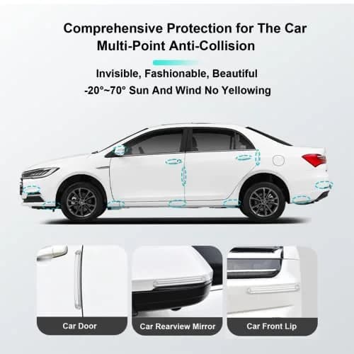 Uniticber Clear Furniture Bumpers, Adhesive Wall Pads, 4 Long | Impact-Absorbing PVC Strips for Walls & Furniture thumbnail 7