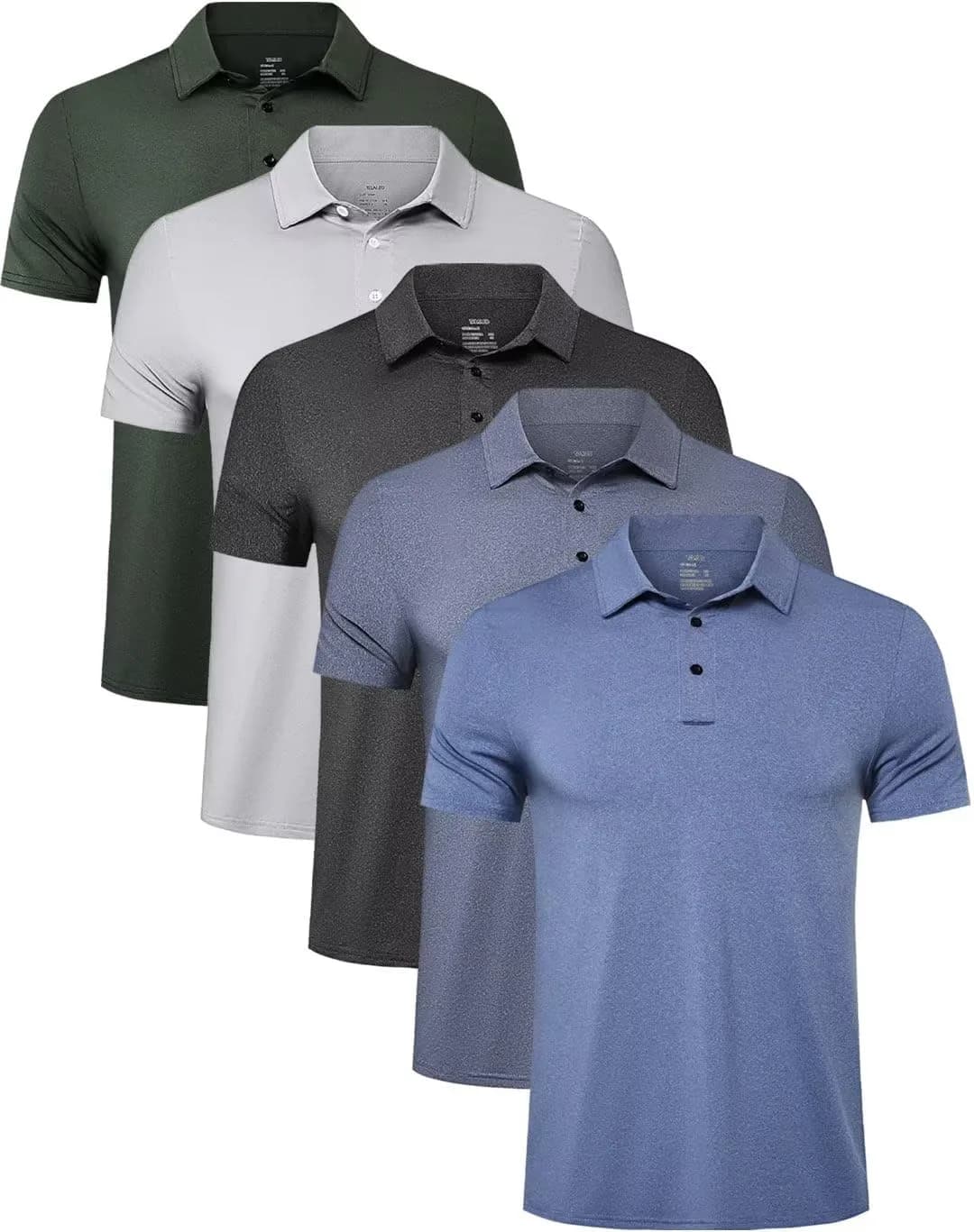 TELALEO Men's Polo Shirts Short Sleeve Golf T Shirt Performance Casual XL | Sun Protection & Quick Dry