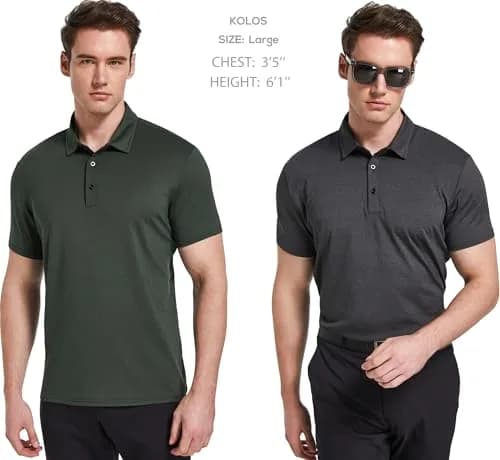 TELALEO Men's Polo Shirts Short Sleeve Golf T Shirt Performance Casual XL | Sun Protection & Quick Dry thumbnail 3