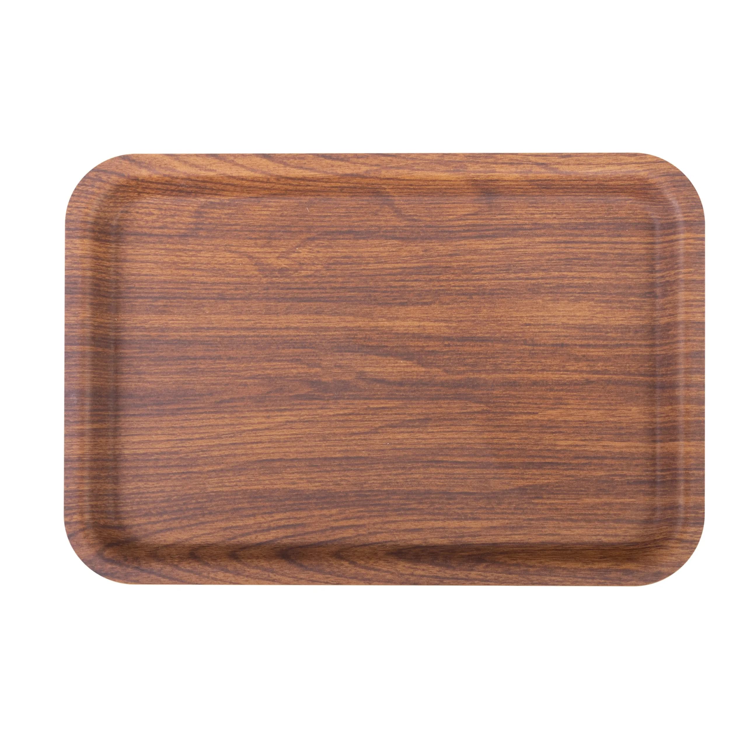 LUXE PARTY Mahogany Collection Serving Tray | Wooden Look, Dishwasher Safe, Freezer Safe, 9.5" x 13.6"