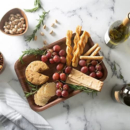 LUXE PARTY Mahogany Collection Serving Tray | Wooden Look, Dishwasher Safe, Freezer Safe, 9.5" x 13.6" thumbnail 6